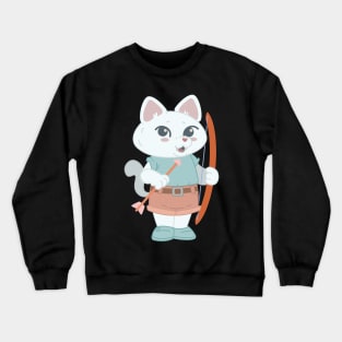 Archery Cute Cat Player - Girl Kids gift graphic Crewneck Sweatshirt